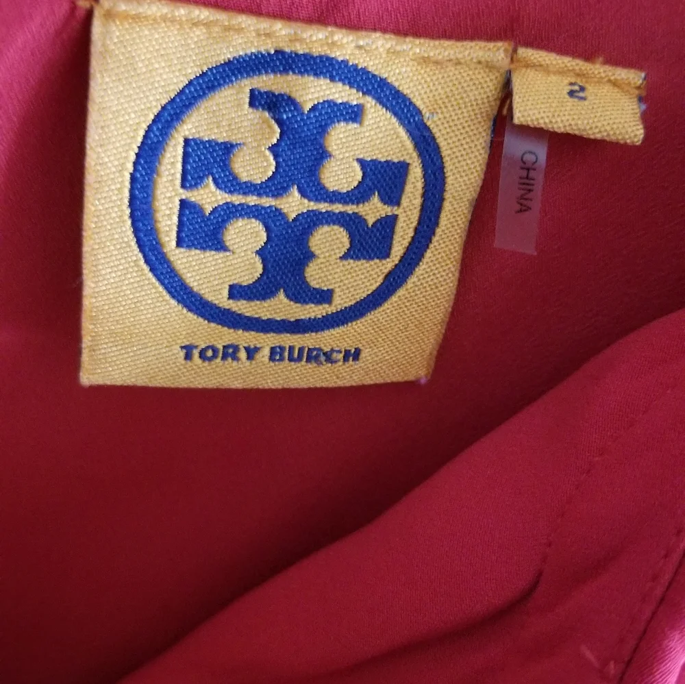 Tory Burch Red Silk sleeveless ruffle dress